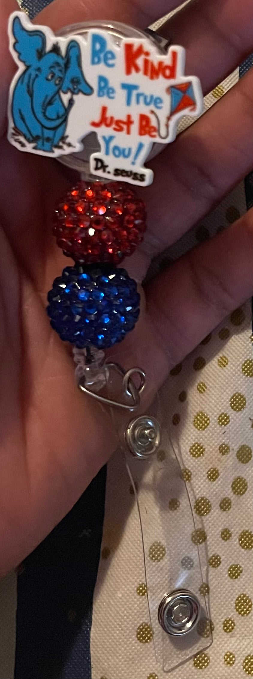 Be Kind Seuss Beaded Badge Reel