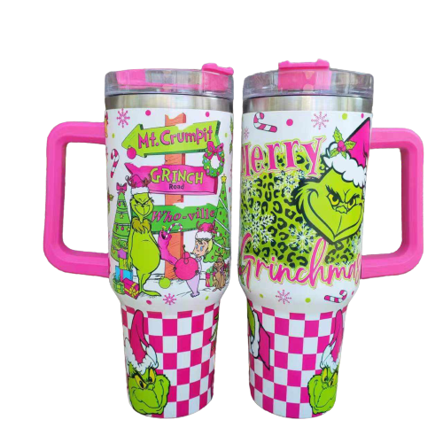 40 oz Mr. Grinch Pink Tumbler