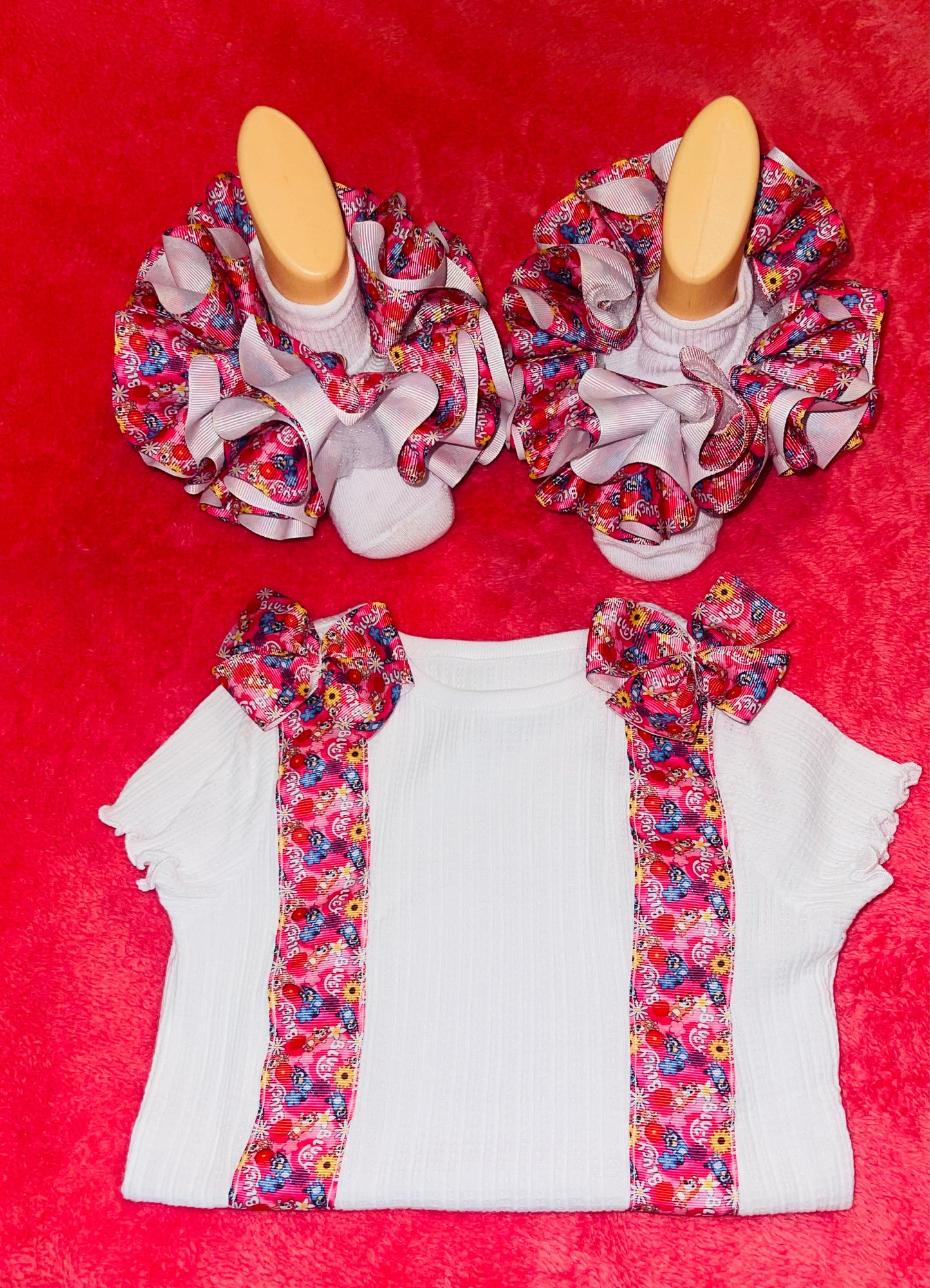 Custom Ribbon Trimmed Tutu Set w/ Accent Shirt
