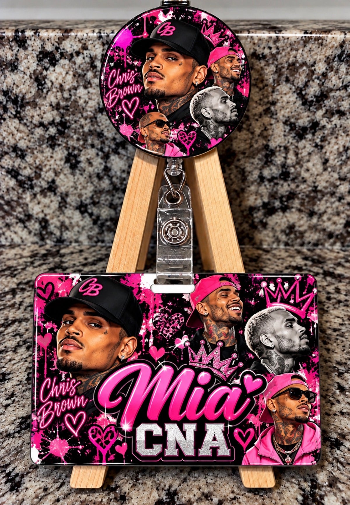 Custom Chris Brown CNA Badge Buddy Set
