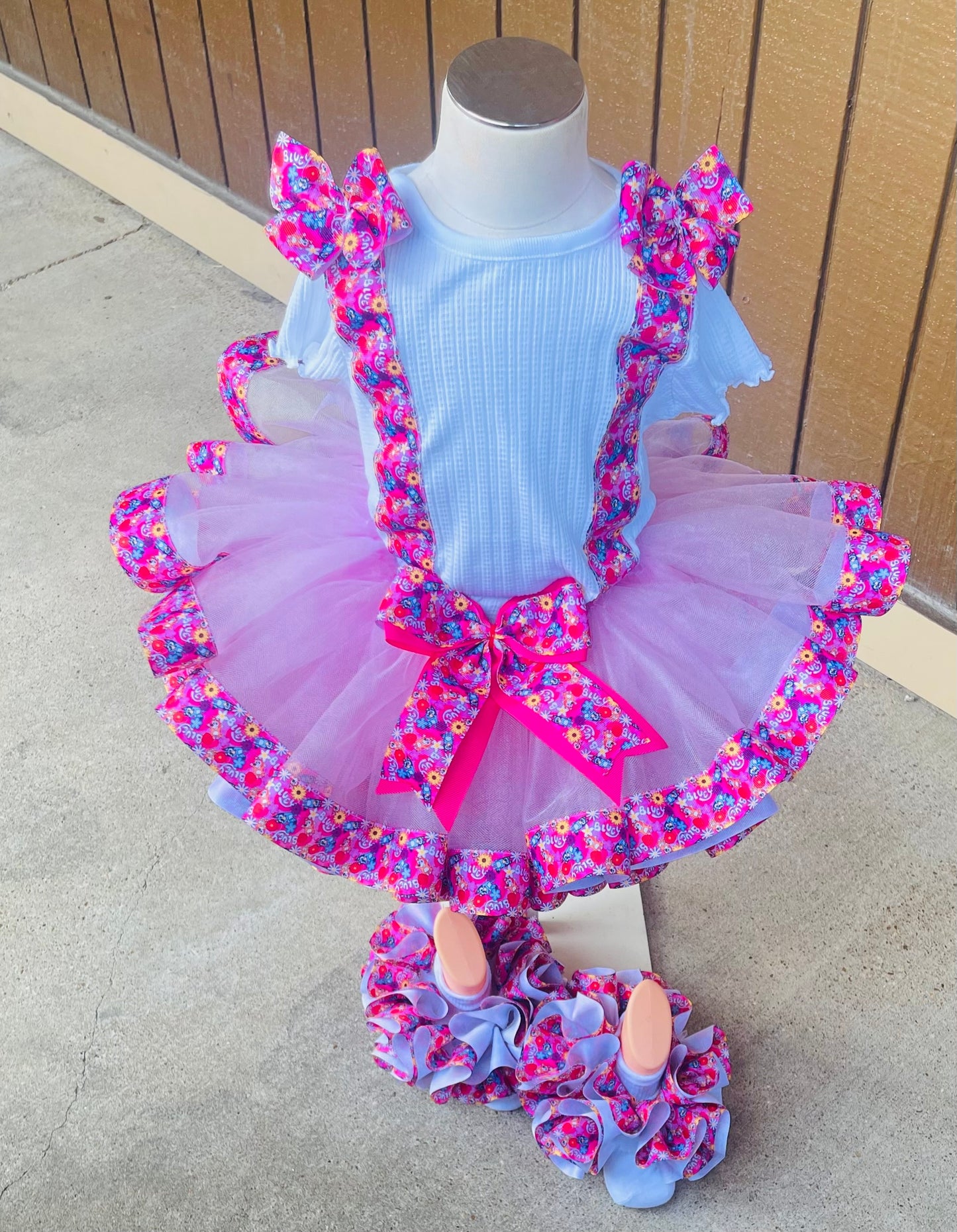 Custom Ribbon Trimmed Tutu Set w/ Accent Shirt