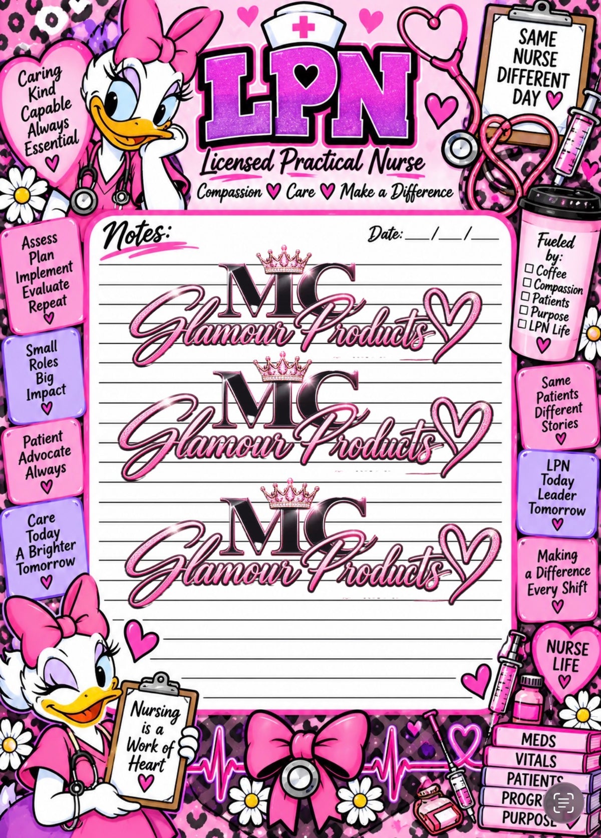 Daisy-Inspired LPN Notepad