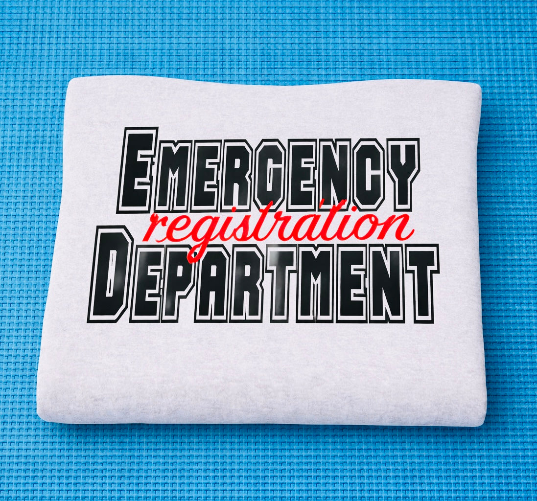 Emergency Registration Department Sweatshirt – Healthcare Apparel for ER & Patient Access Staff