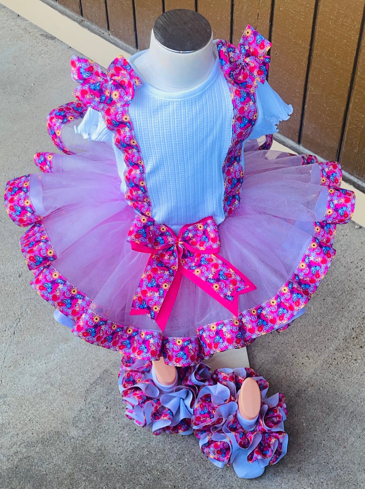Custom Ribbon Trimmed Tutu Set w/ Accent Shirt