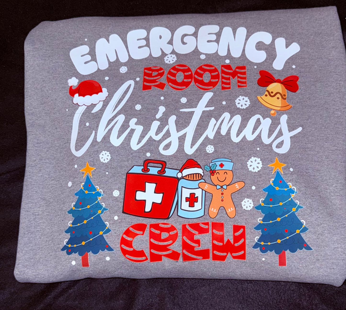 Emergency Room Christmas Crew Sweatshirt – Festive ER Nurse Holiday Shirt