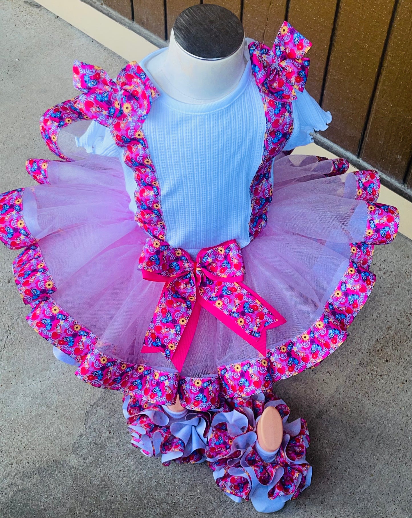 Custom Ribbon Trimmed Tutu Set w/ Accent Shirt