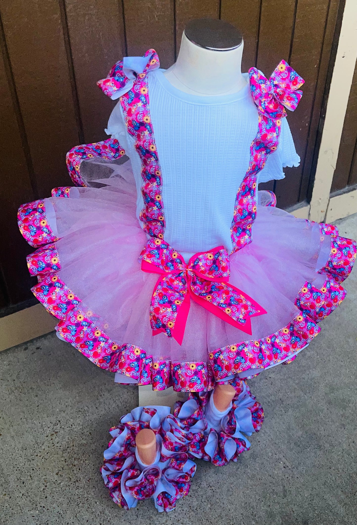 Custom Ribbon Trimmed Tutu Set w/ Accent Shirt