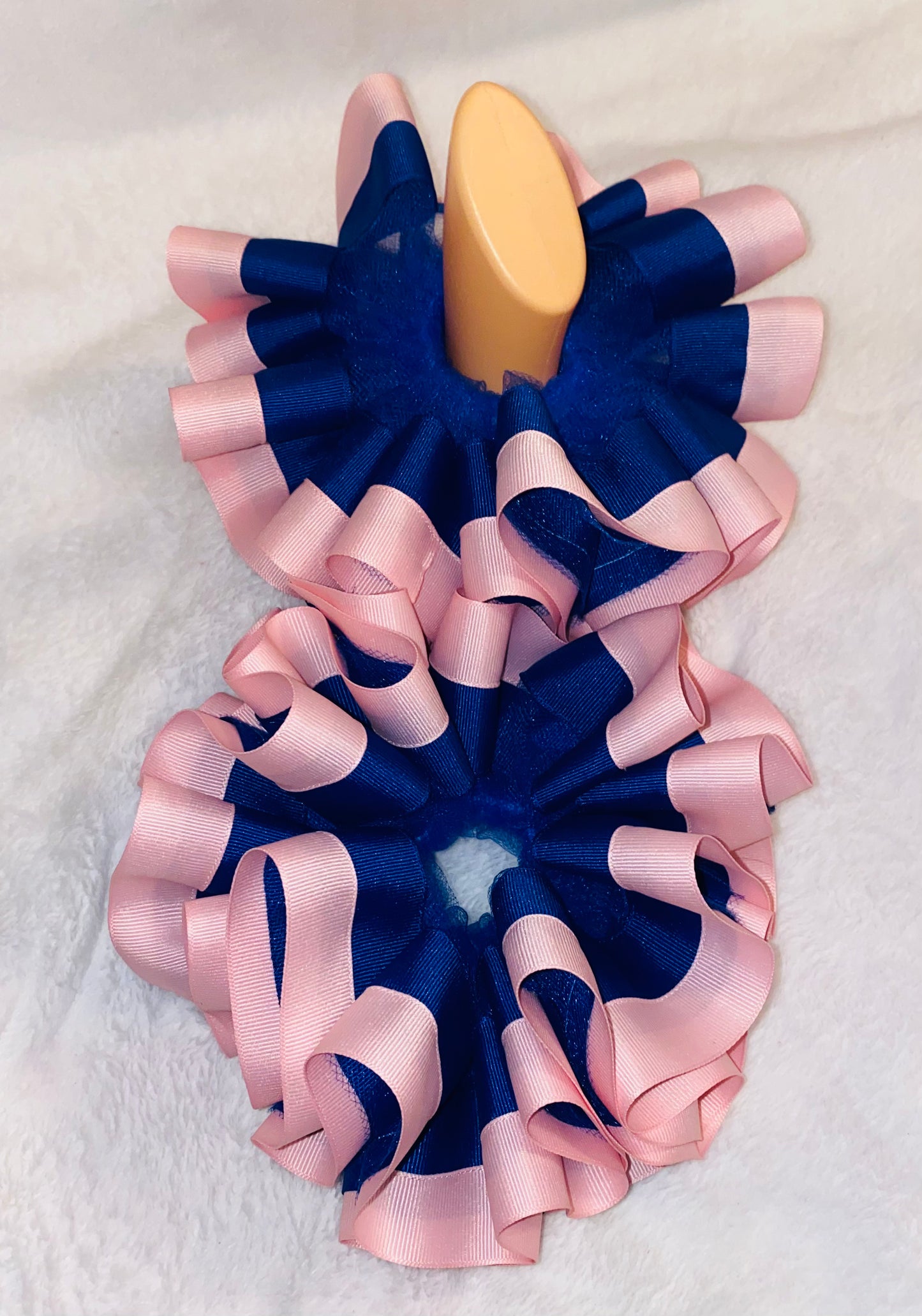 Navy & Pink Ruffle Anklets