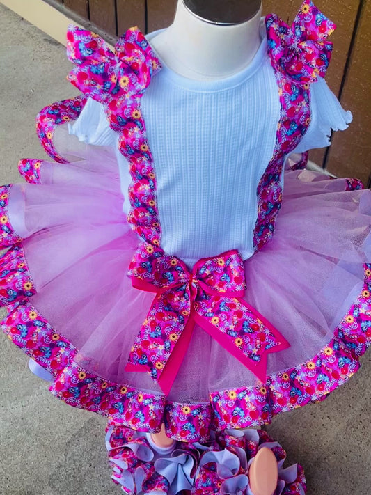Custom Ribbon Trimmed Tutu Set w/ Accent Shirt