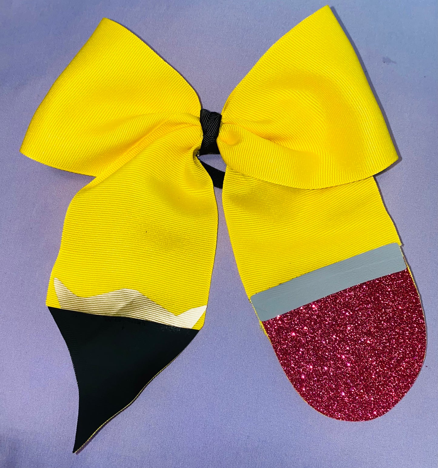 Yellow Pencil Cheer Bow