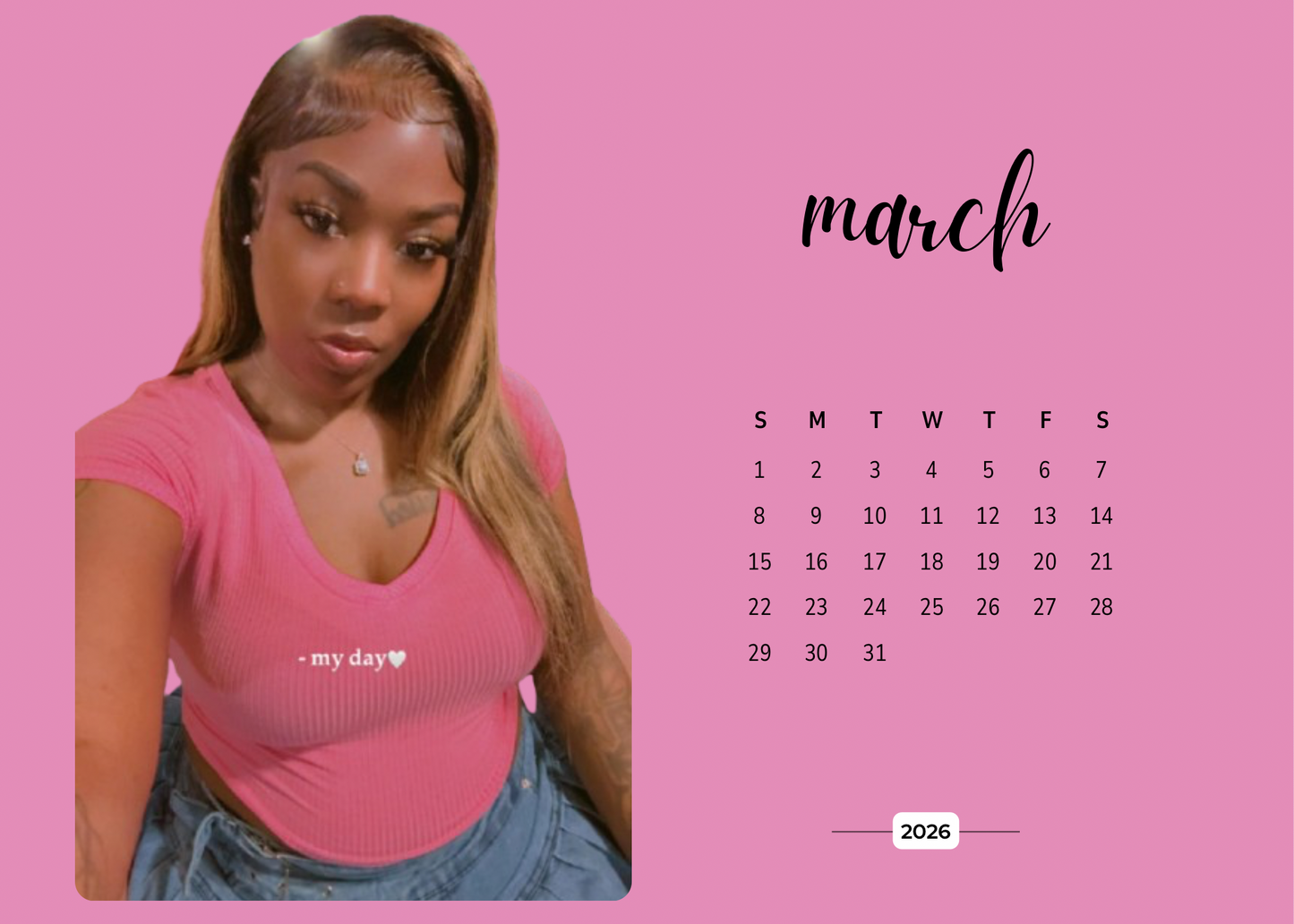 2026 Personalized Desk Calendar