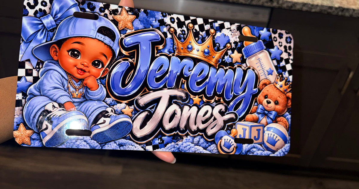 Personalized Baby Boy Car Tag | Custom Name