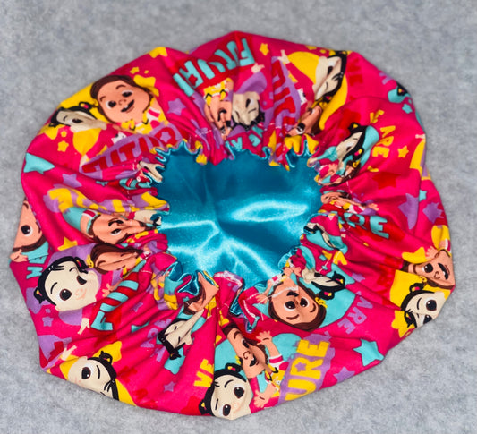 CocoMelon & Friends Reversible Satin Bonnets