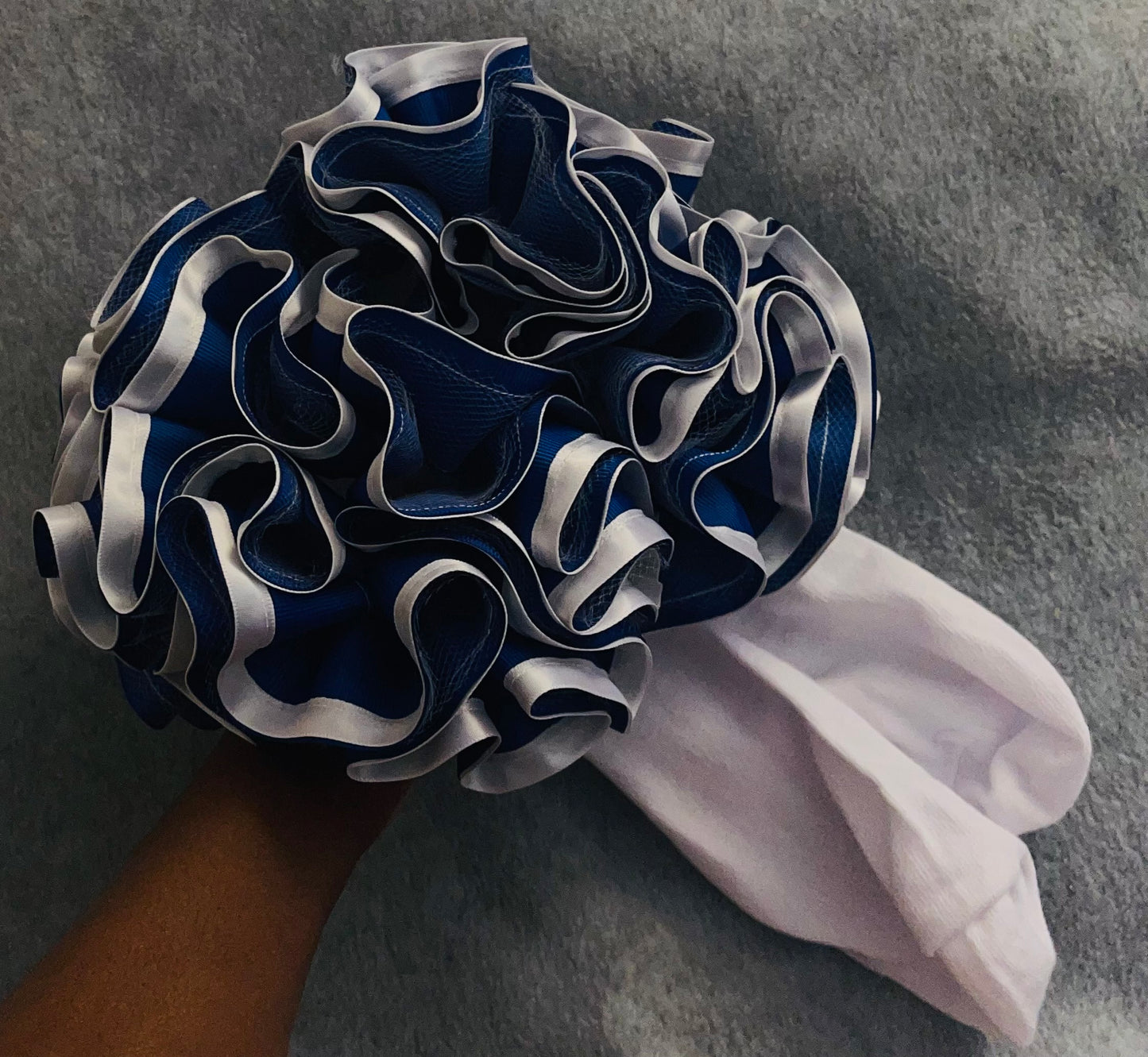 Royal Blue & White Ruffle Socks