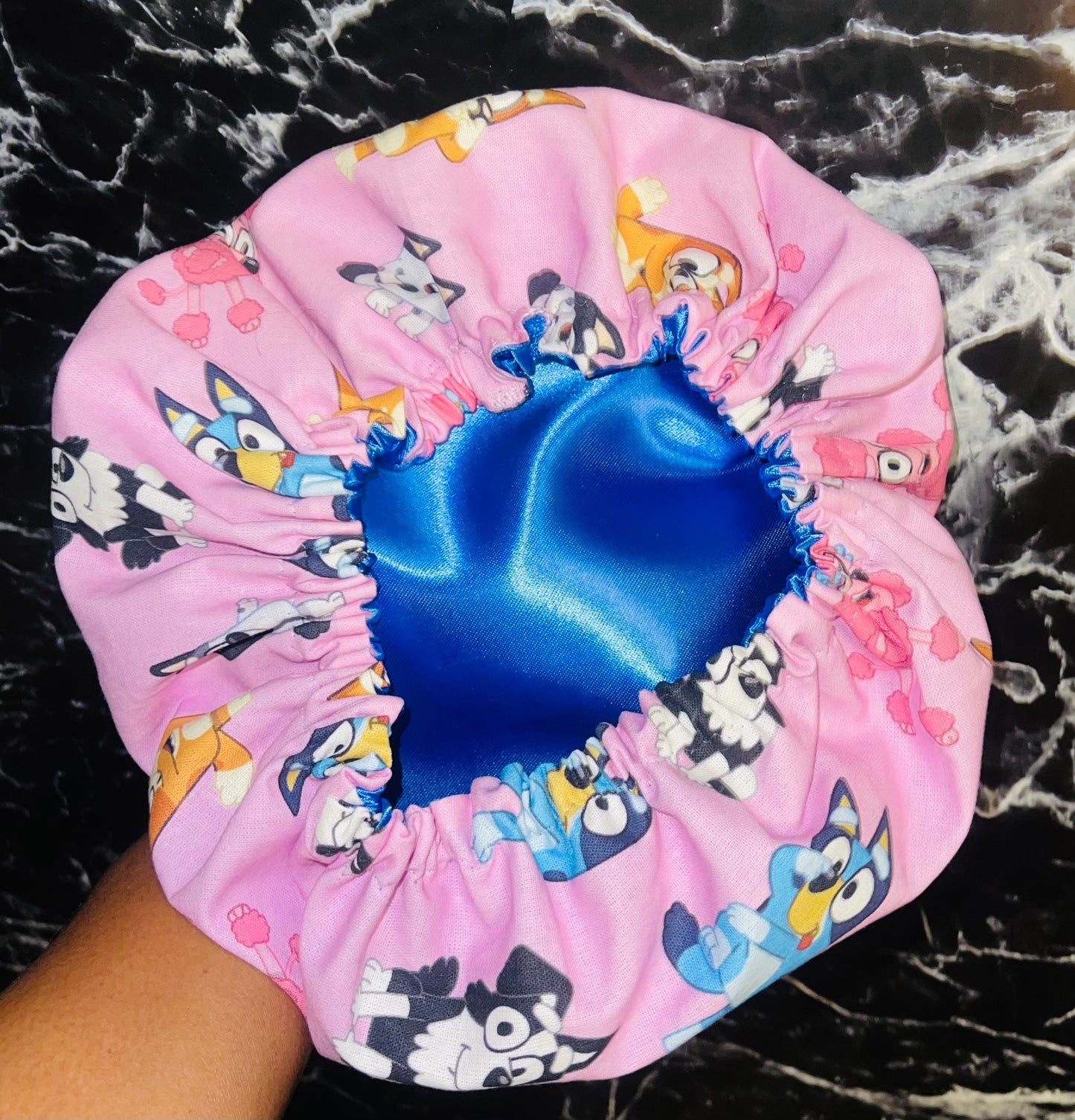 Bluey & Bingo Inspired Reversible Satin Bonnet