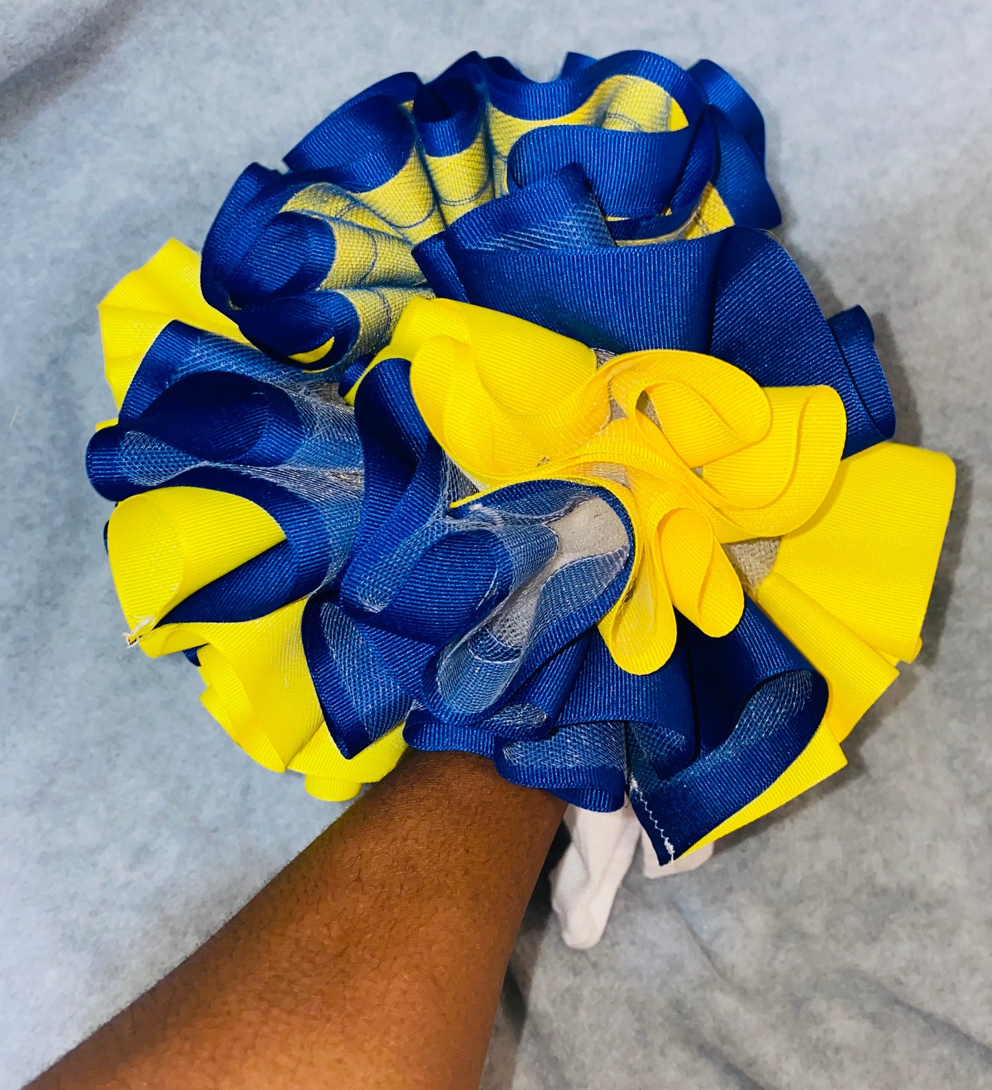 Yellow & Royal Blue Ruffle Socks