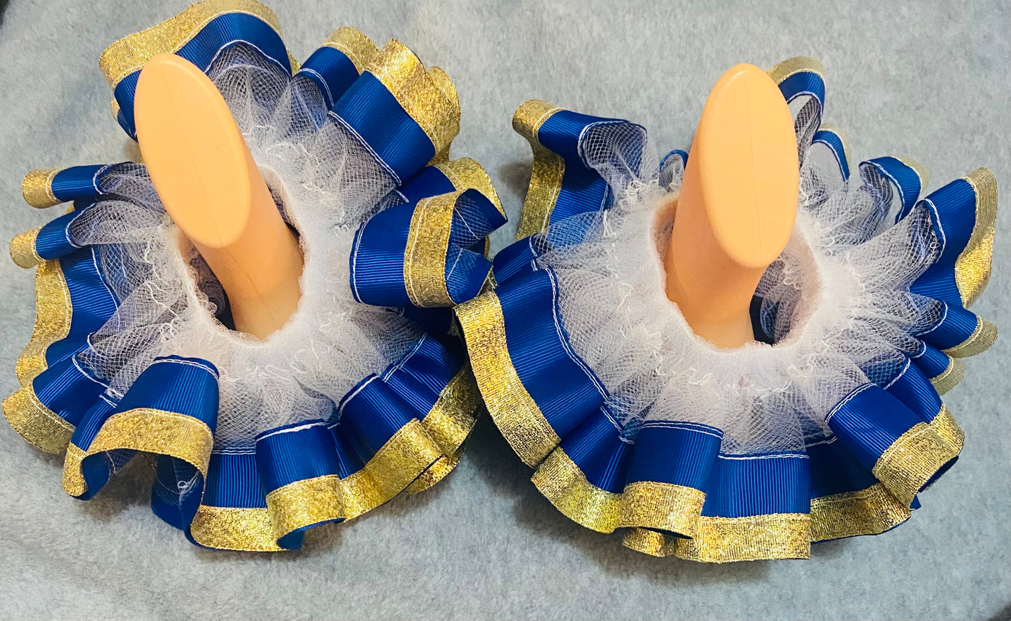 Royal Blue & Gold Ruffle Anklets