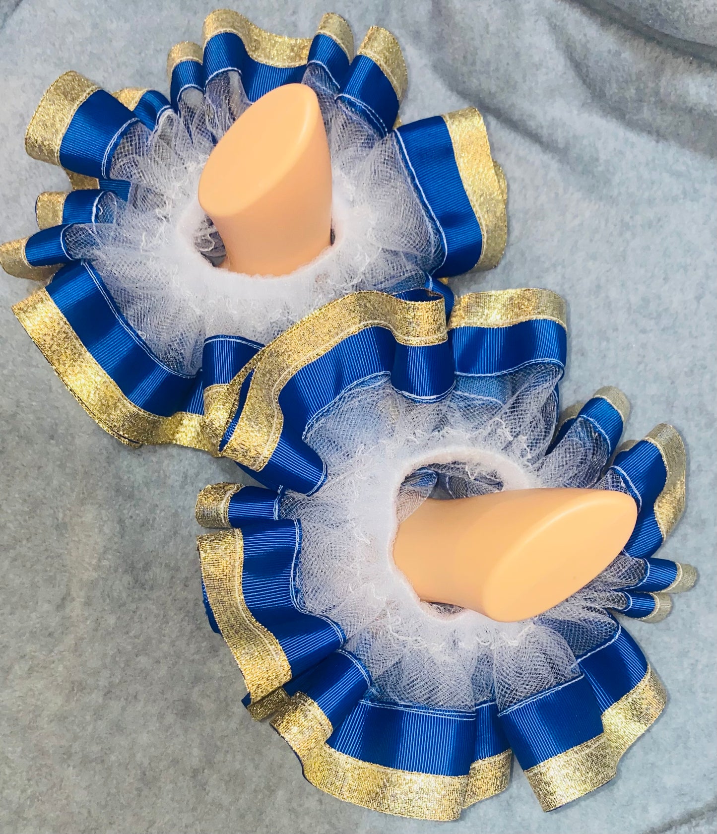 Royal Blue & Gold Ruffle Anklets