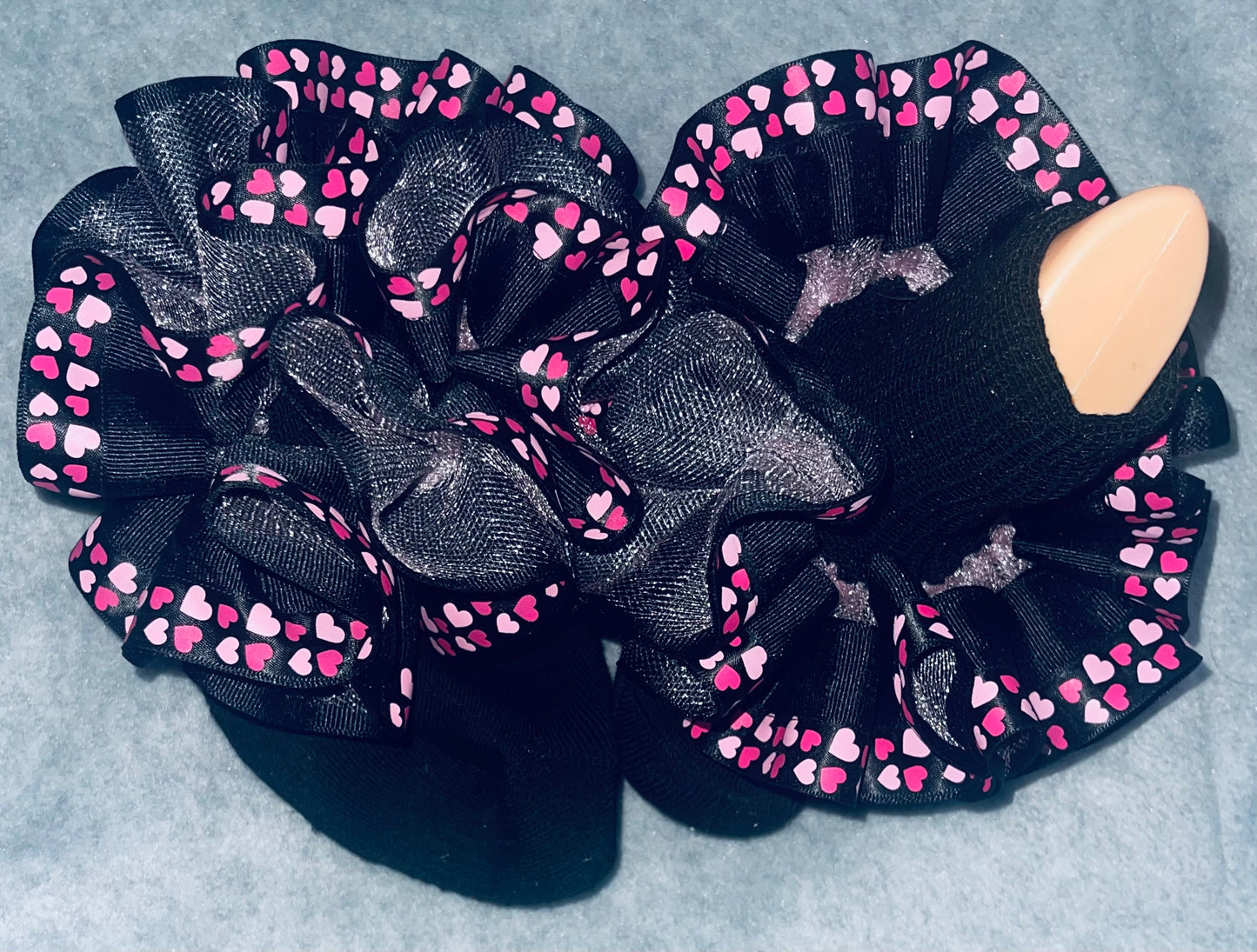 Black & Pink Hearted Valentine’s Ruffle Socks