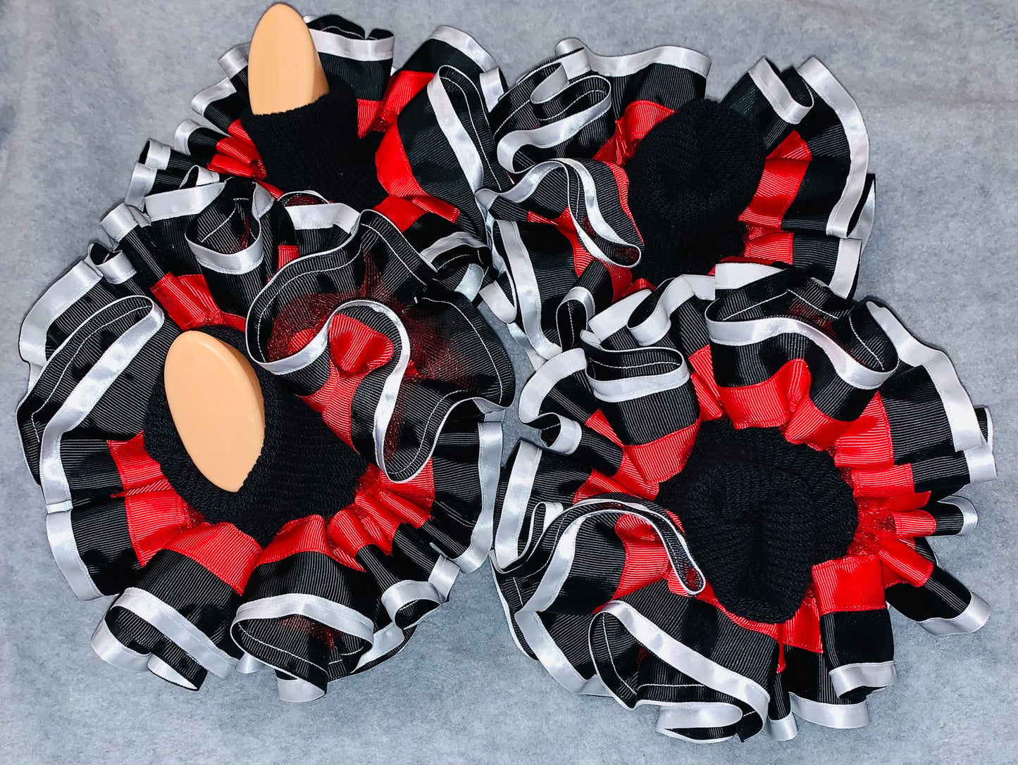 Black Tri Colored Ruffle Socks