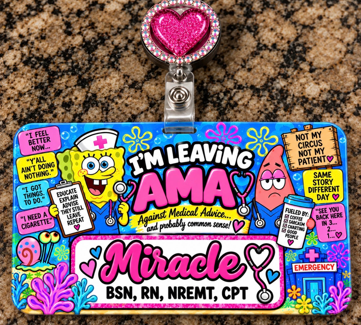🩺 AMA Nurse Personalized Double-Sided Badge Buddy — Personalized Nurse Badge Buddy – Double-Sided AMA Nursing Badge | Custom Name & Credentials