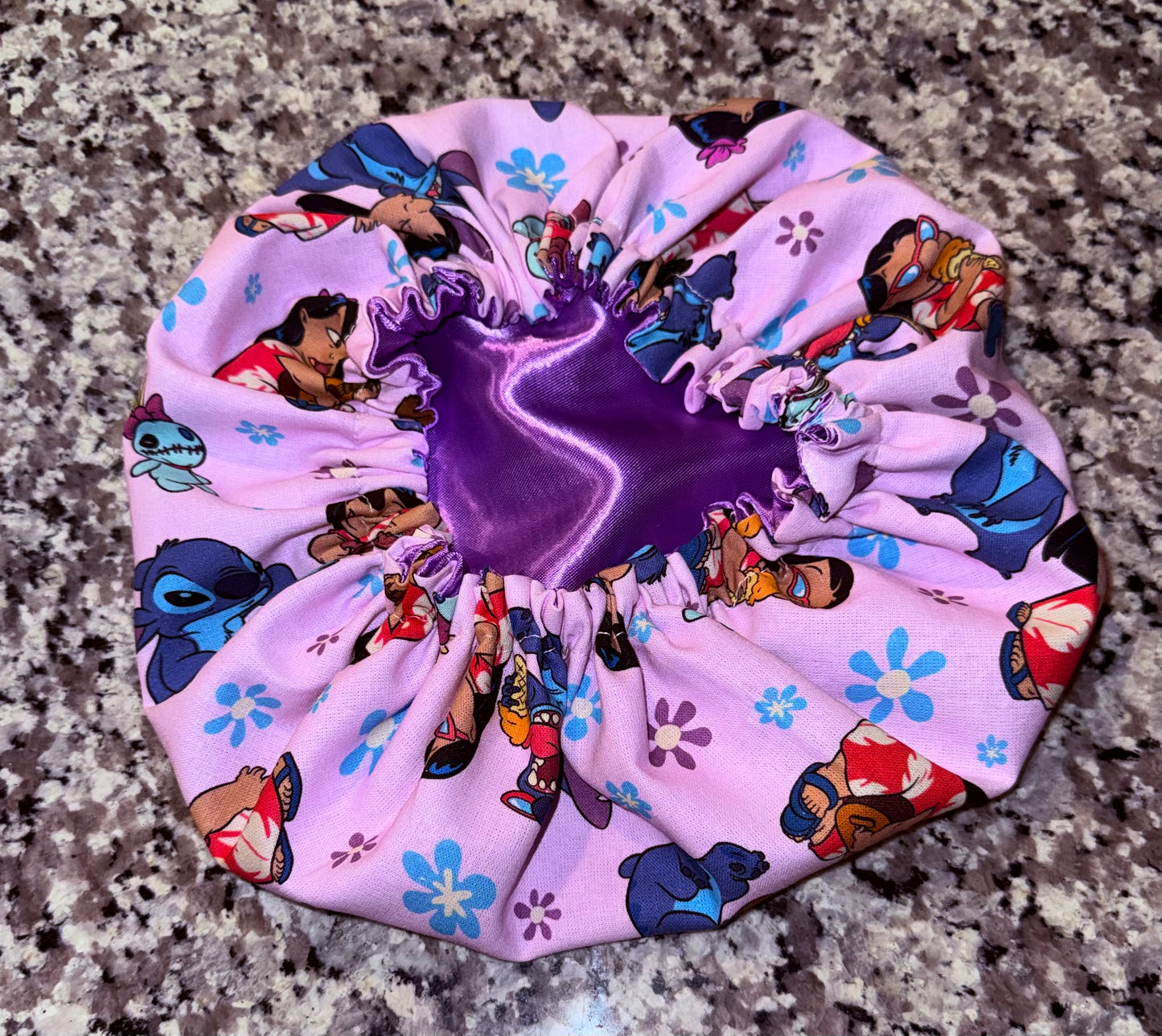 Lilo & Stitch Inspired Reversible Satin Bonnet