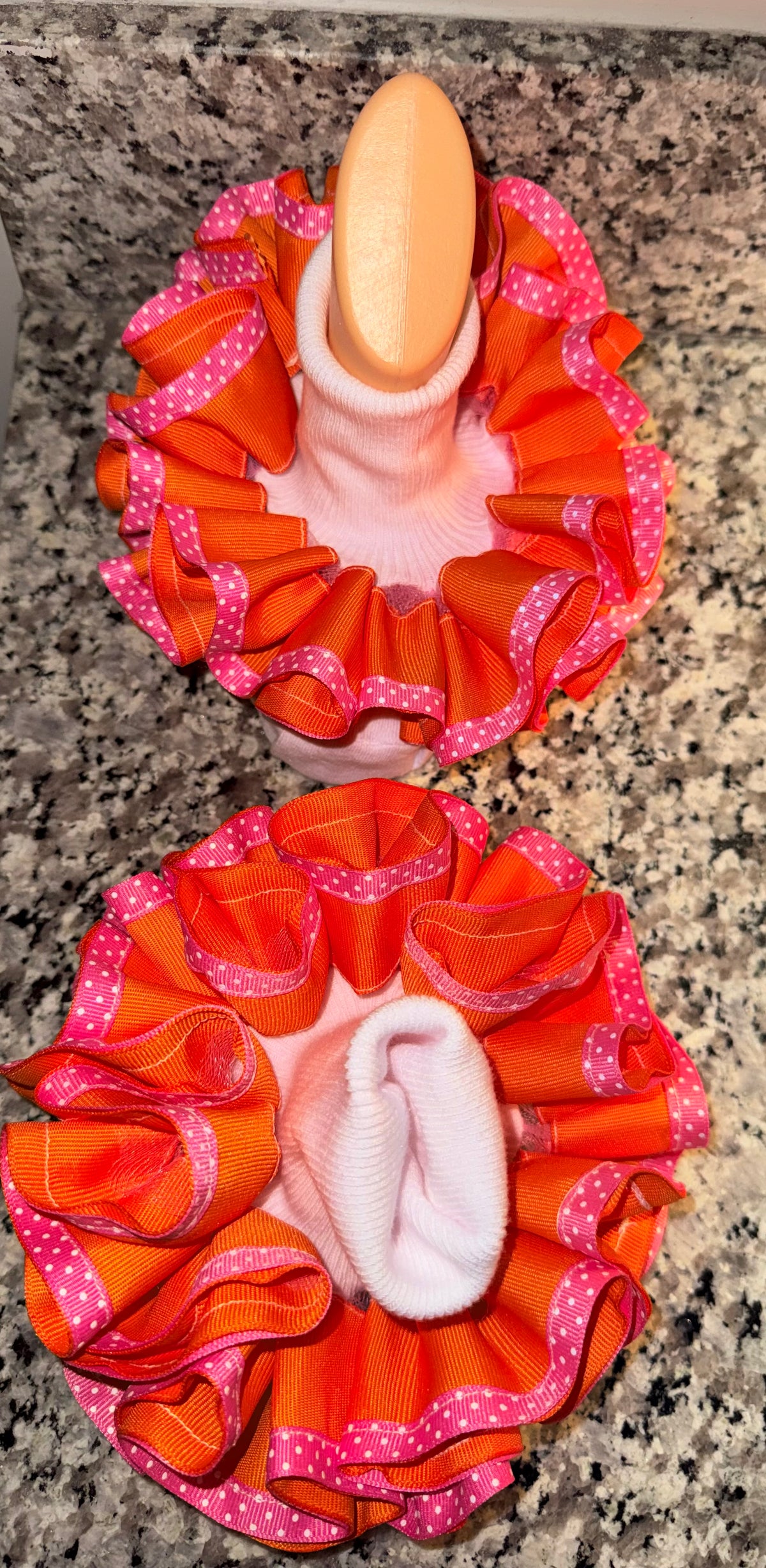 Halloween & Breast Cancer Awareness Ruffle Socks – Orange & Pink Girls Statement Socks
