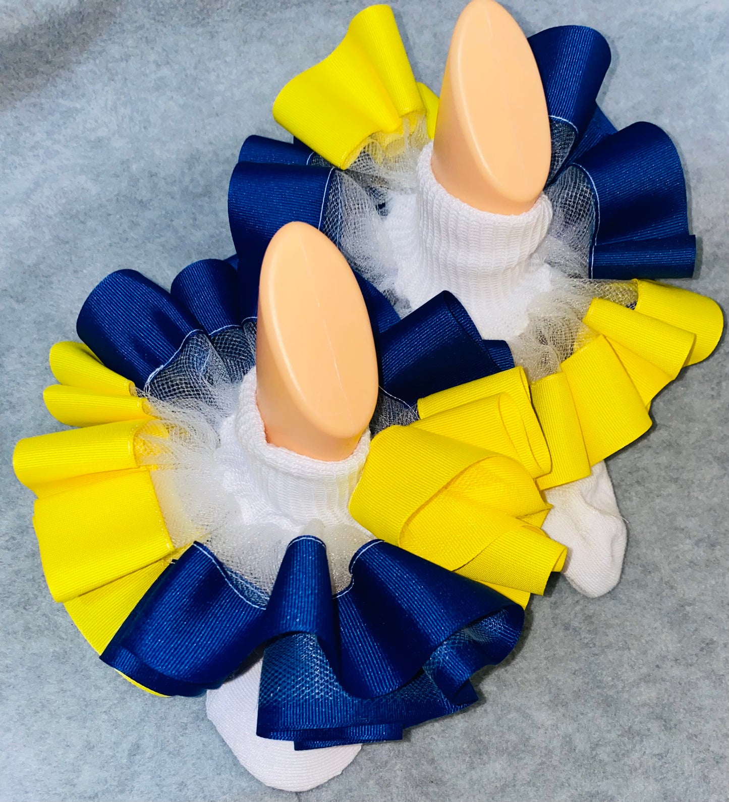 Yellow & Royal Blue Ruffle Socks