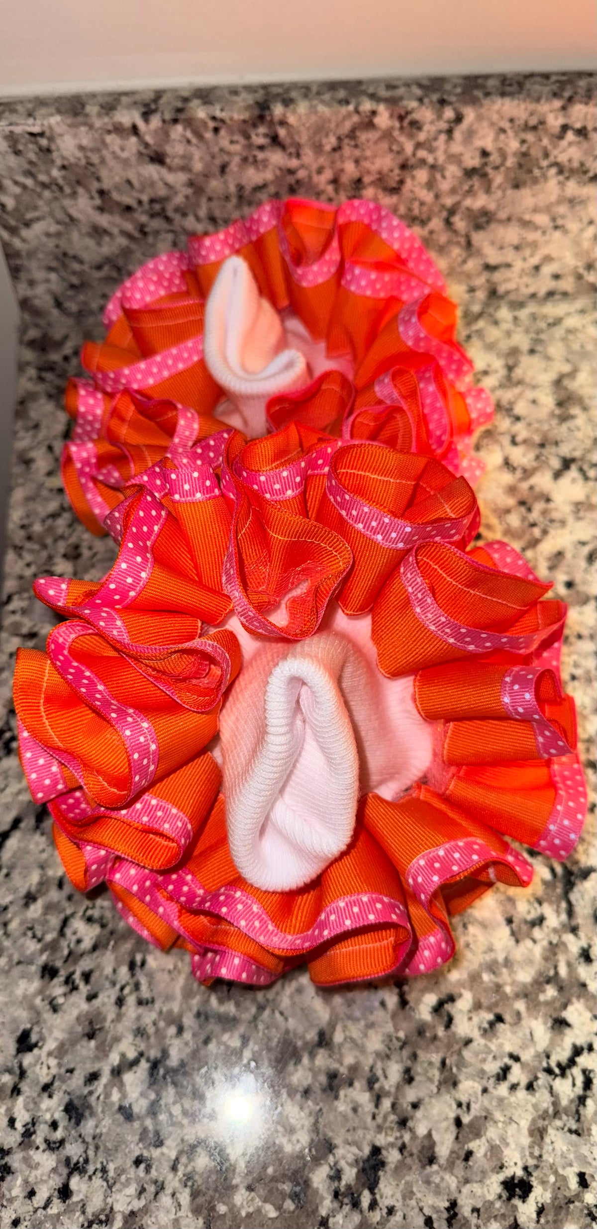 Halloween & Breast Cancer Awareness Ruffle Socks – Orange & Pink Girls Statement Socks