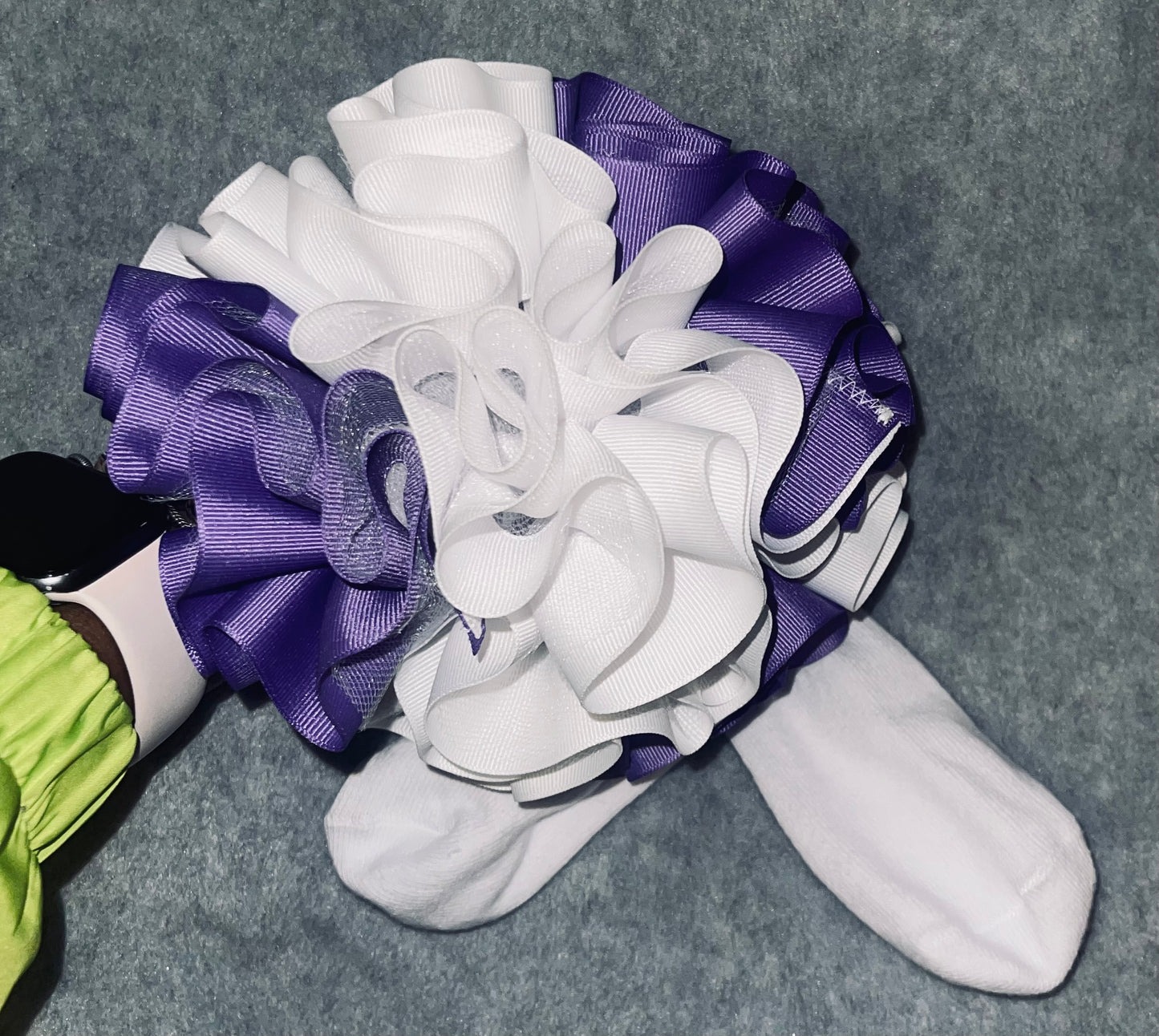 Purple & White Ruffle Socks