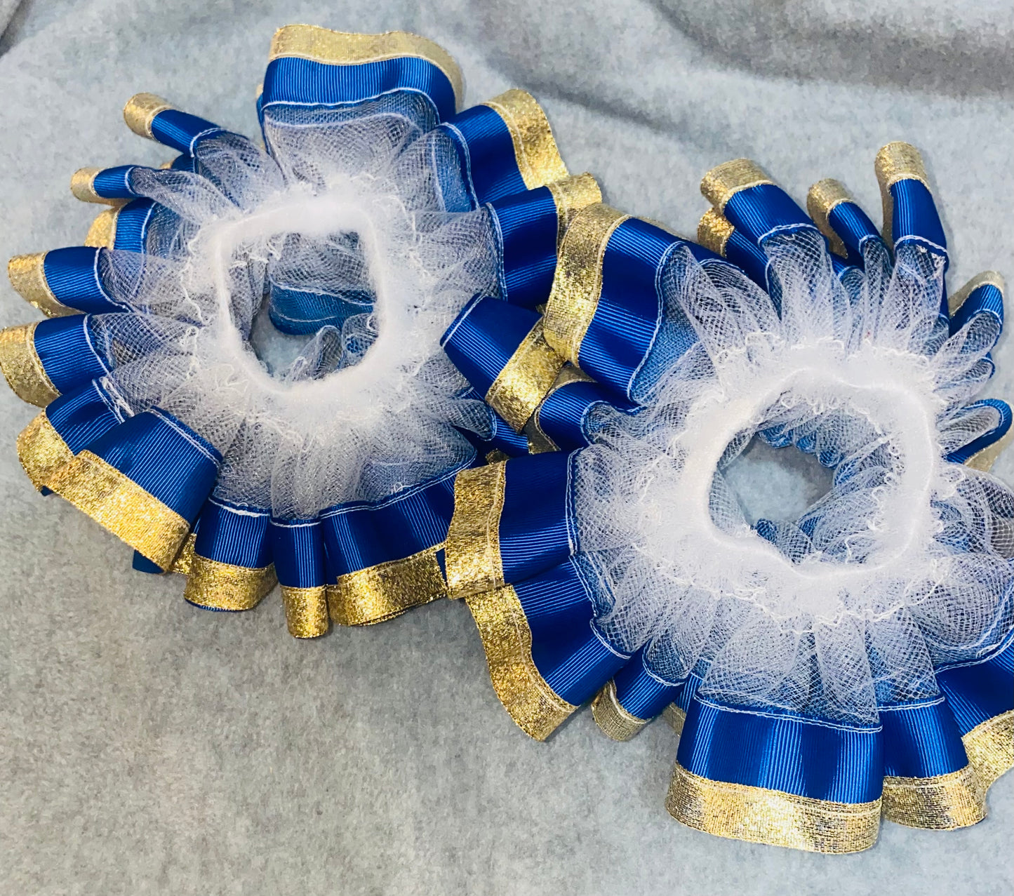 Royal Blue & Gold Ruffle Anklets