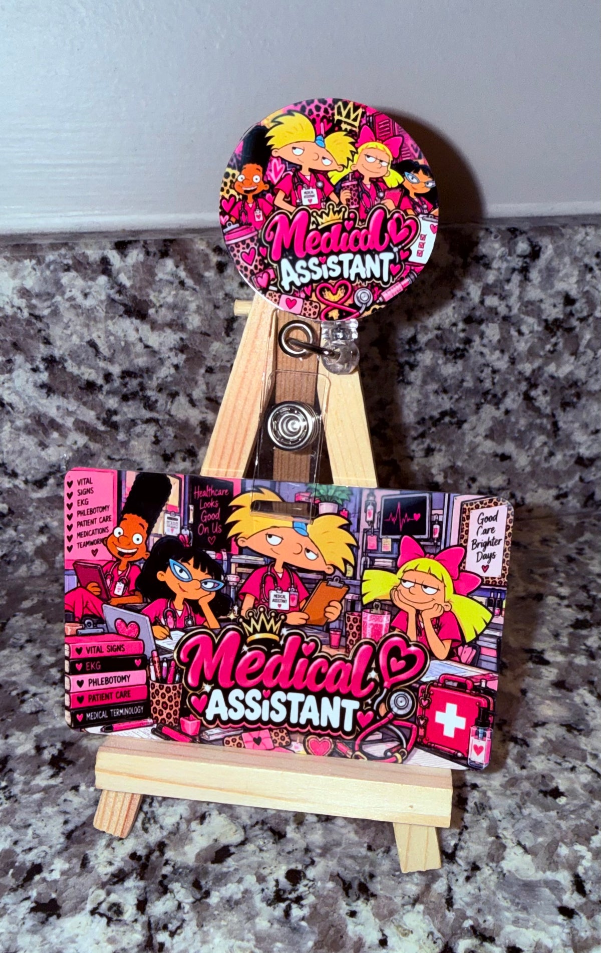 Hey Arnold!-Inspired Medical Assistant Badge Buddy Set