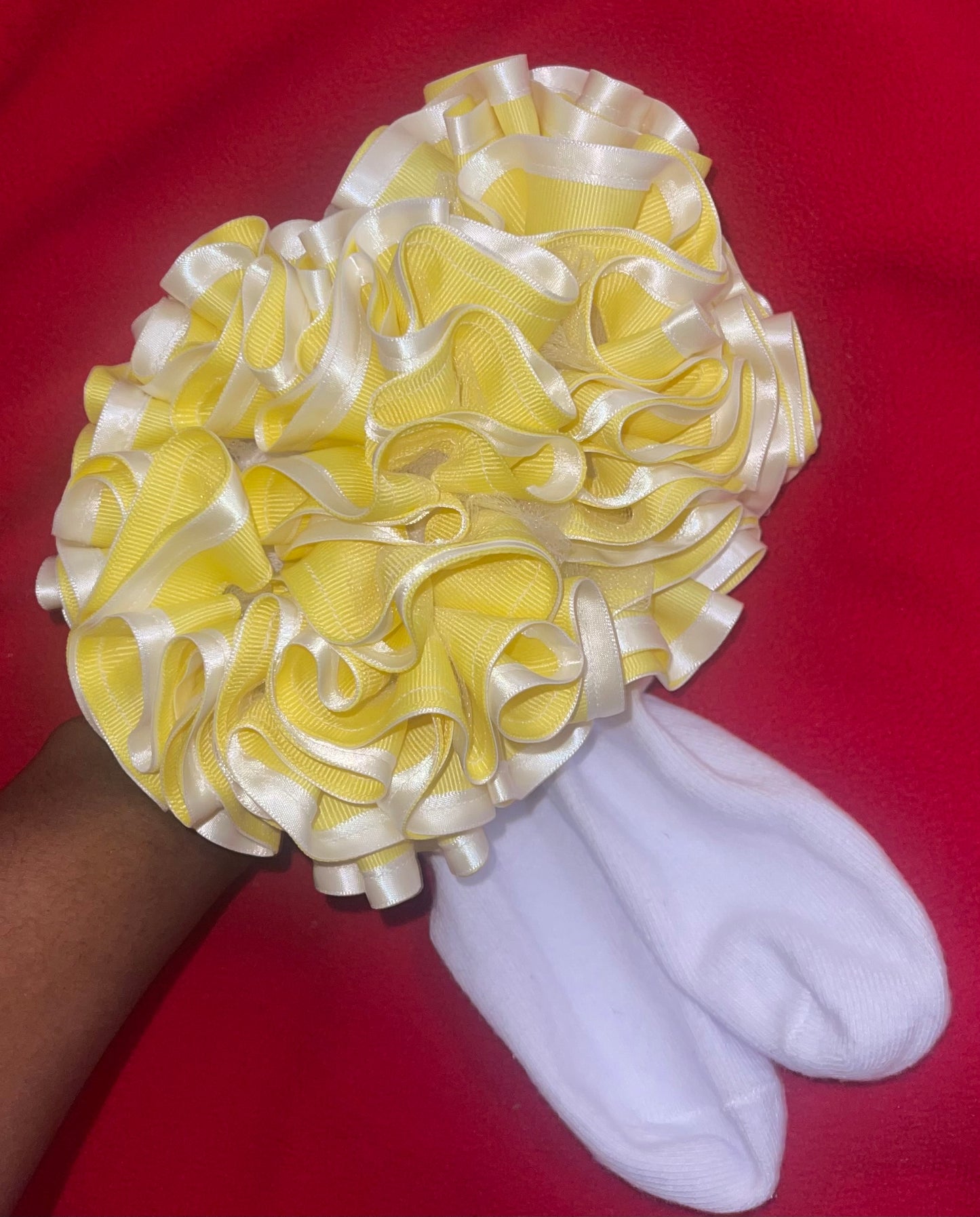 Yellow Sunshine & White Trim Ruffle Socks