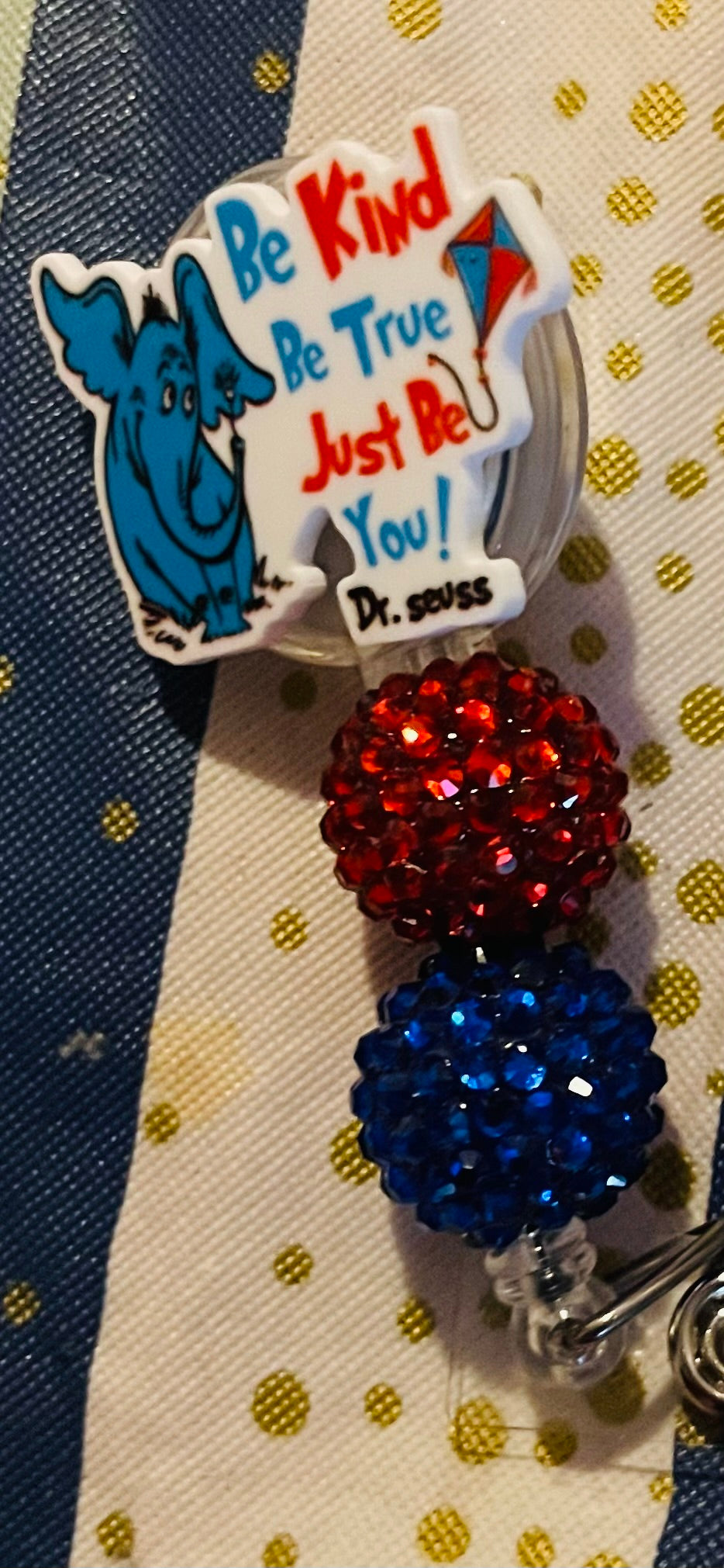 Be Kind Seuss Beaded Badge Reel