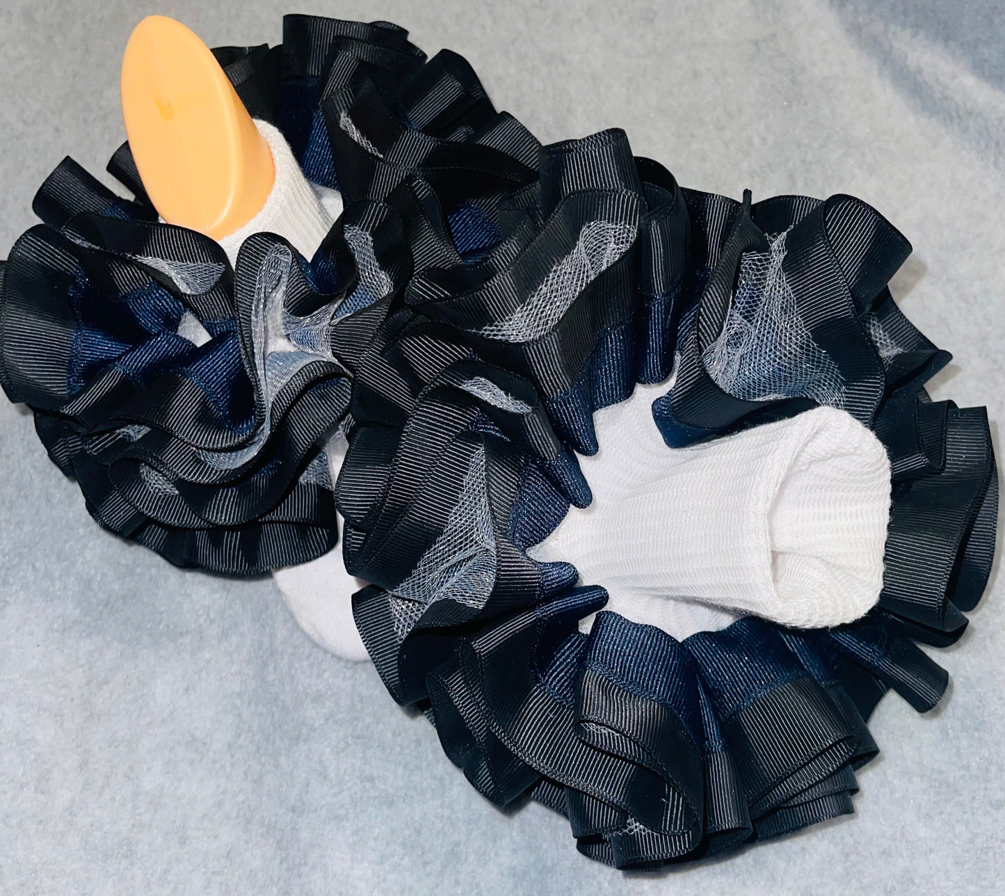 Navy & Black Ruffle Socks