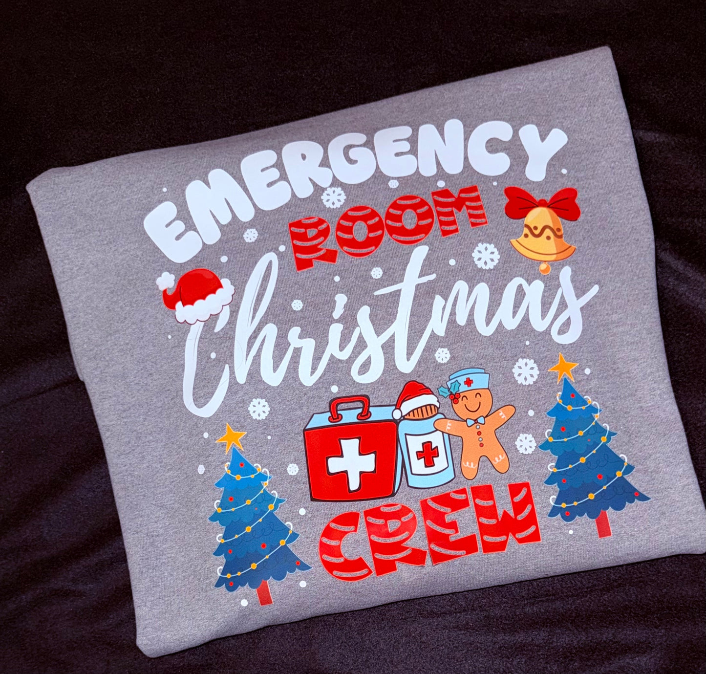 Emergency Room Christmas Crew Sweatshirt – Festive ER Nurse Holiday Shirt