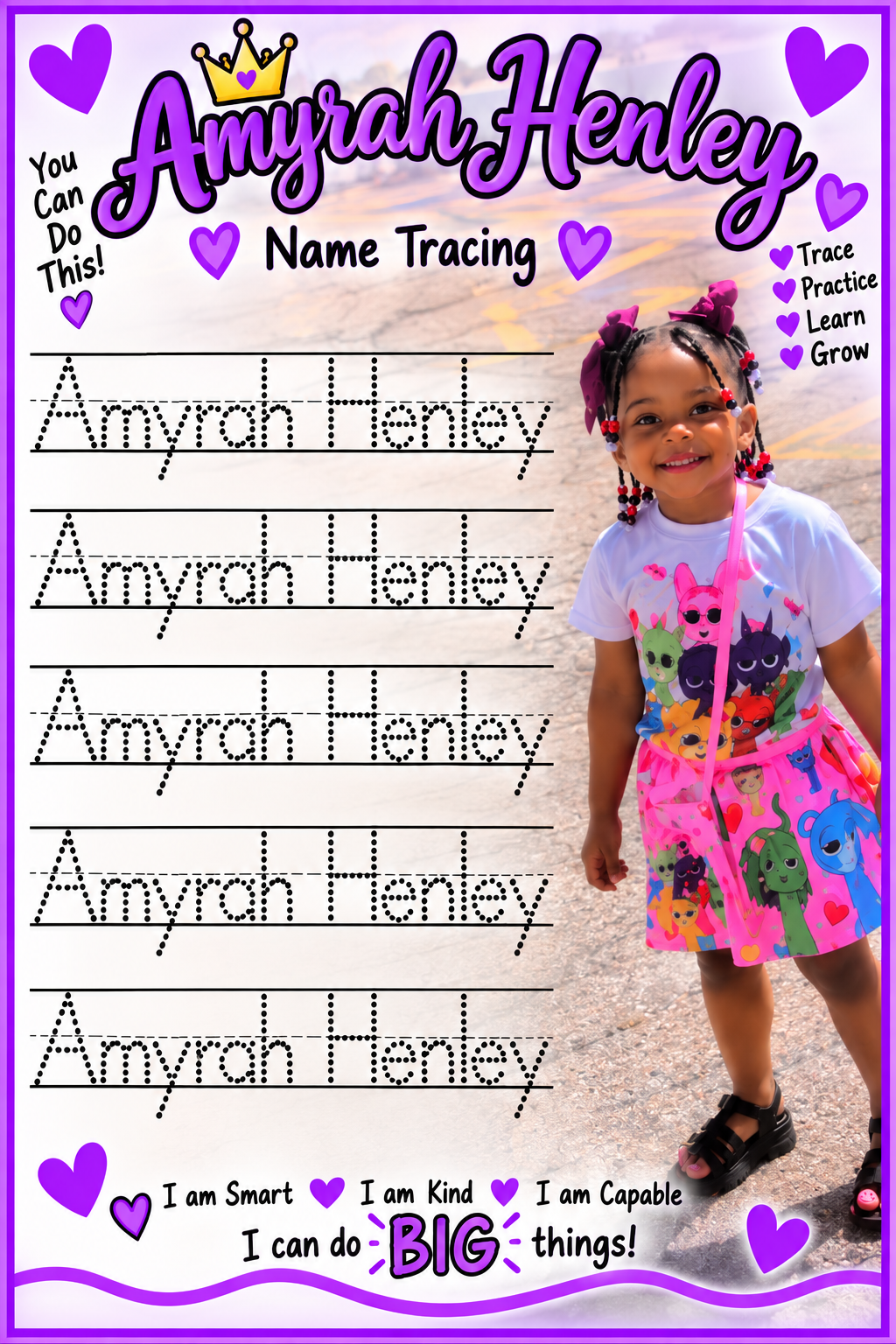 Personalized Kids Learning Worksheets – Custom Photo & Name Activity Sheets