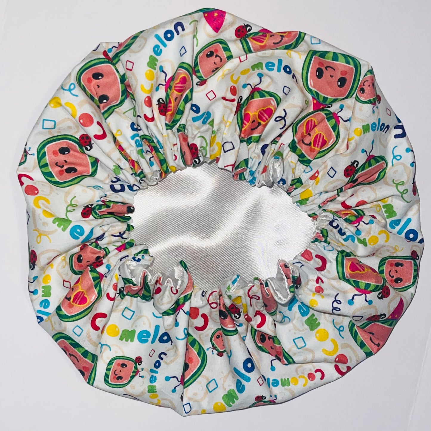 Cocomelon Inspired Reversible Satin Bonnet