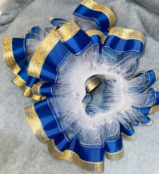 Royal Blue & Gold Ruffle Anklets