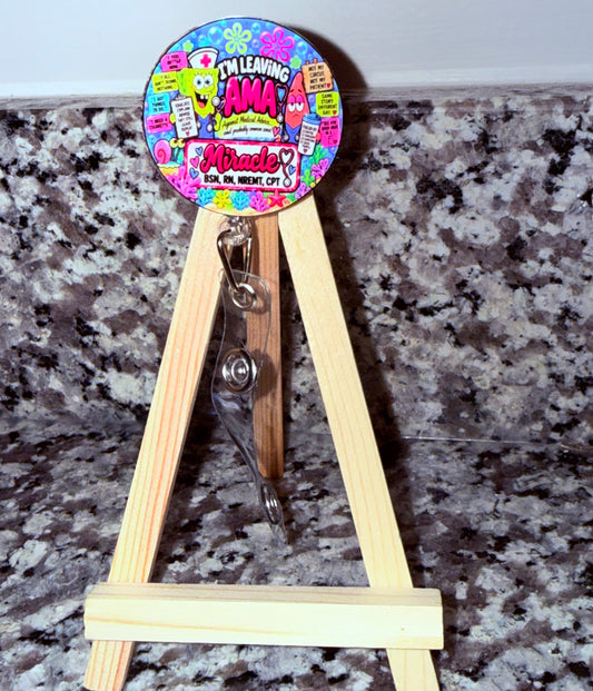 🩺 I’m Leaving AMA Personalized Nurse Badge Reel