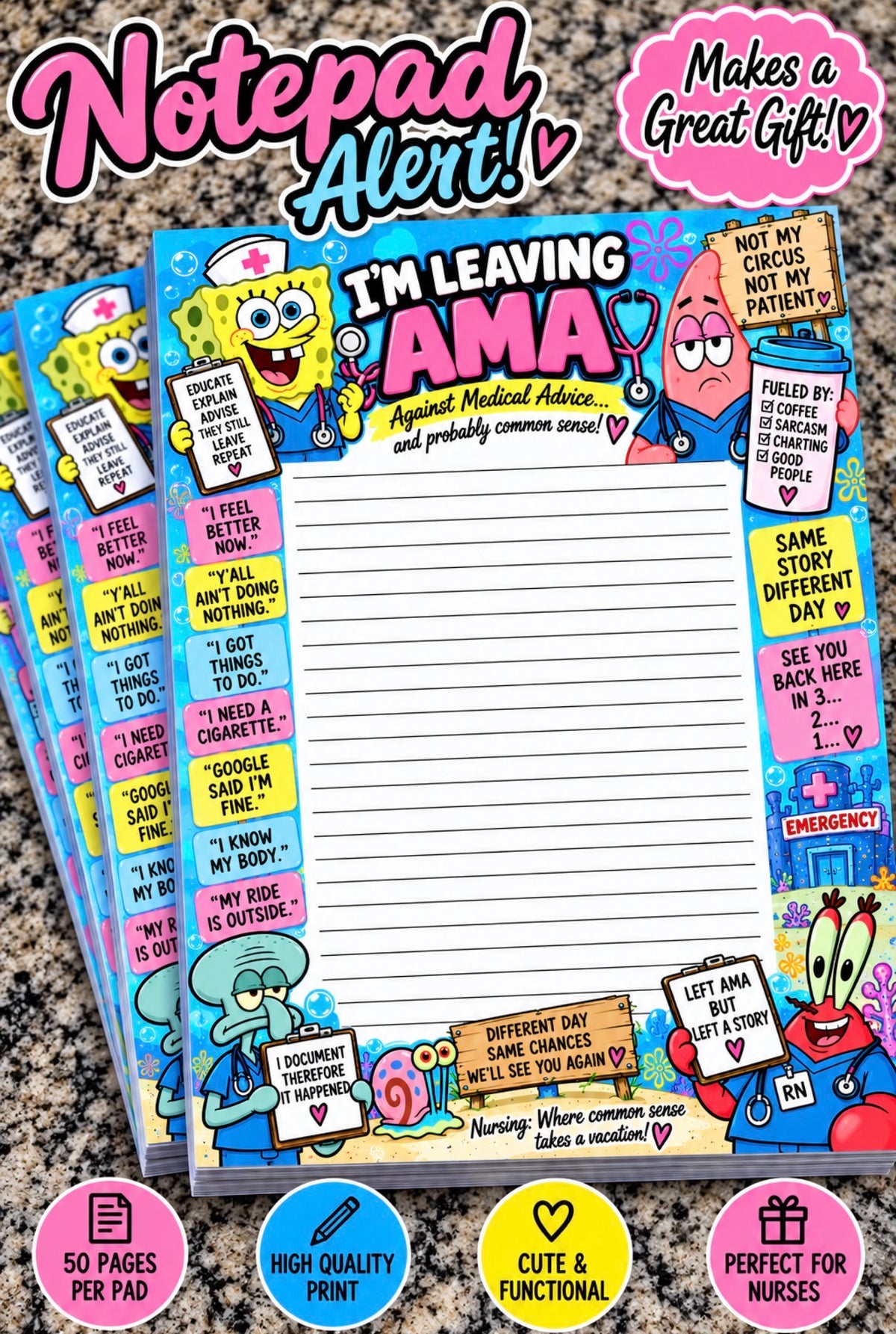 I’m Leaving AMA Funny Healthcare Notepad