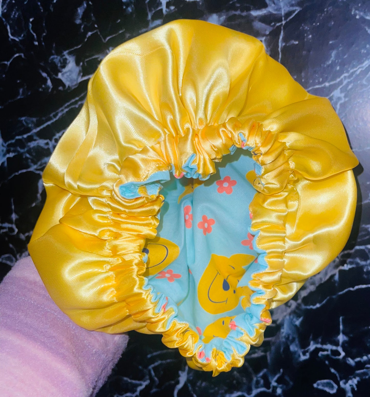 Winnie-Inspired Reversible Satin Bonnet