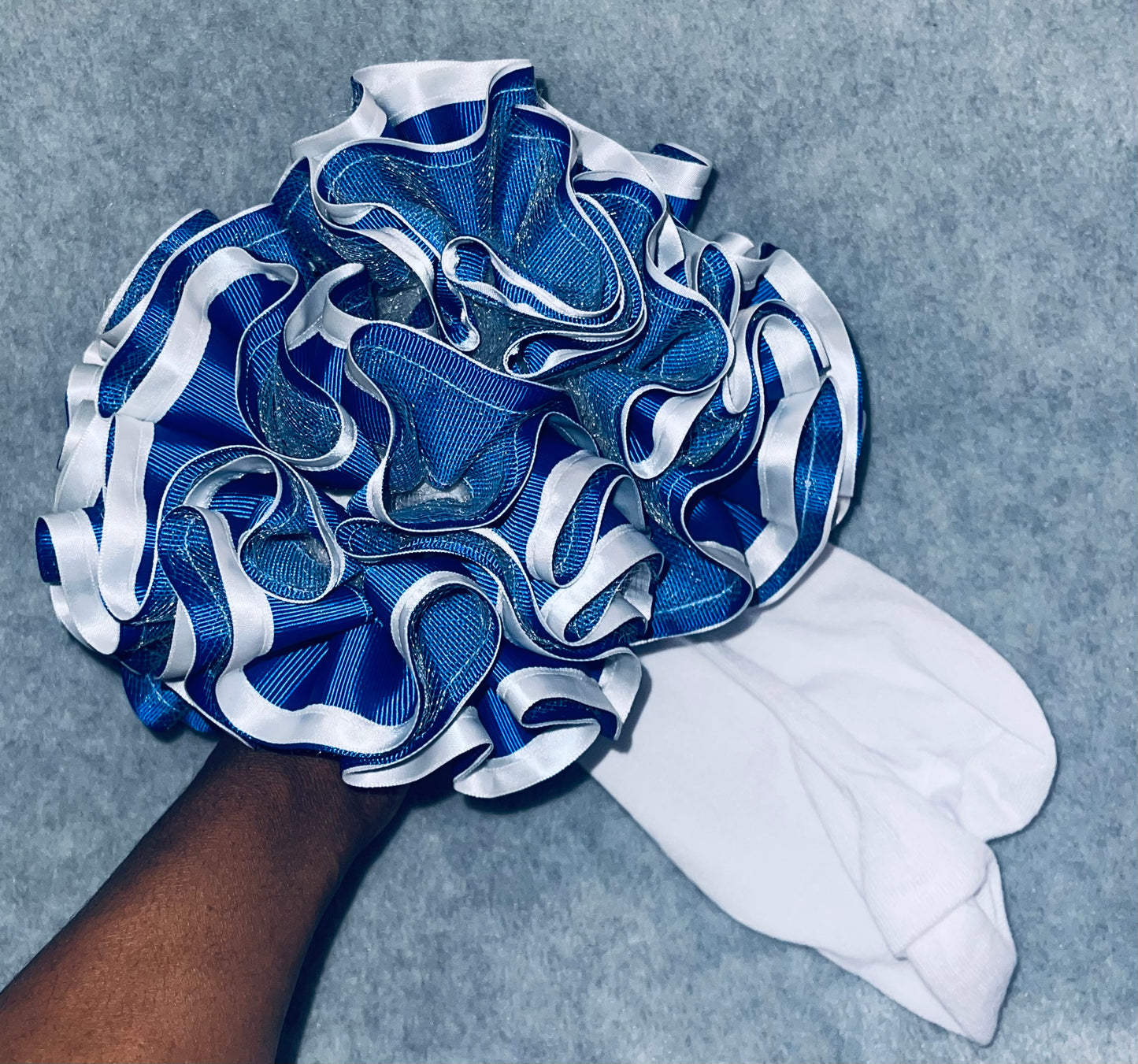 Royal Blue & White Ruffle Socks