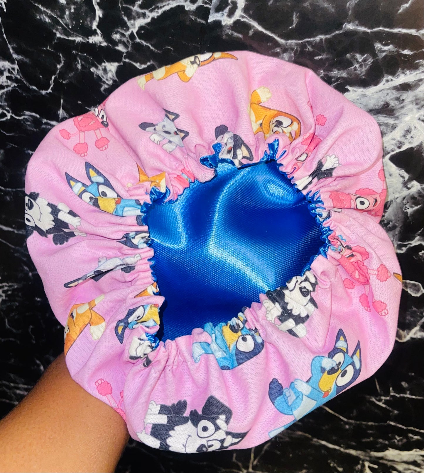 Bluey & Bingo Inspired Reversible Satin Bonnet