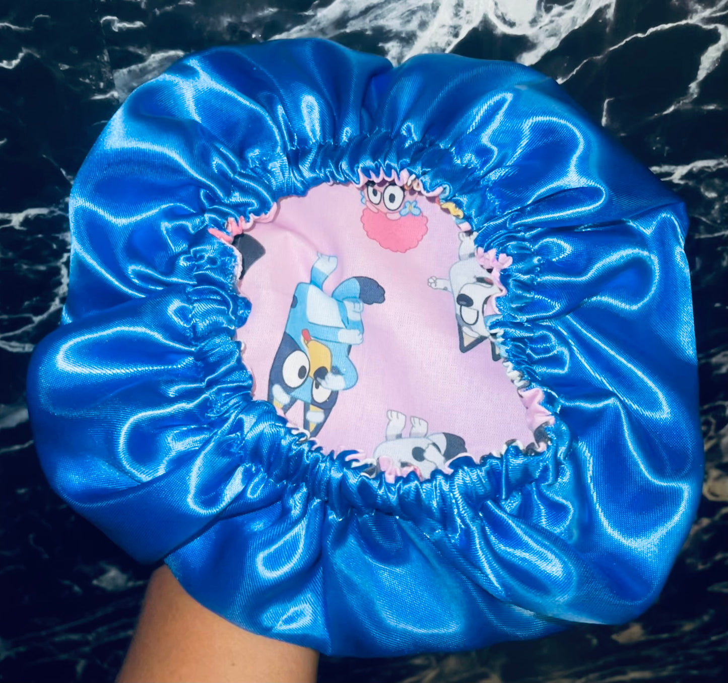 Bluey & Bingo Inspired Reversible Satin Bonnet