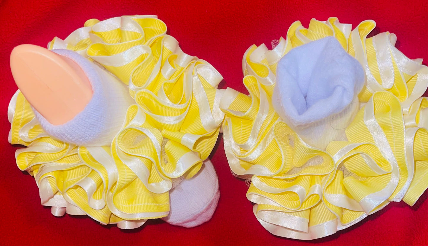 Yellow Sunshine & White Trim Ruffle Socks