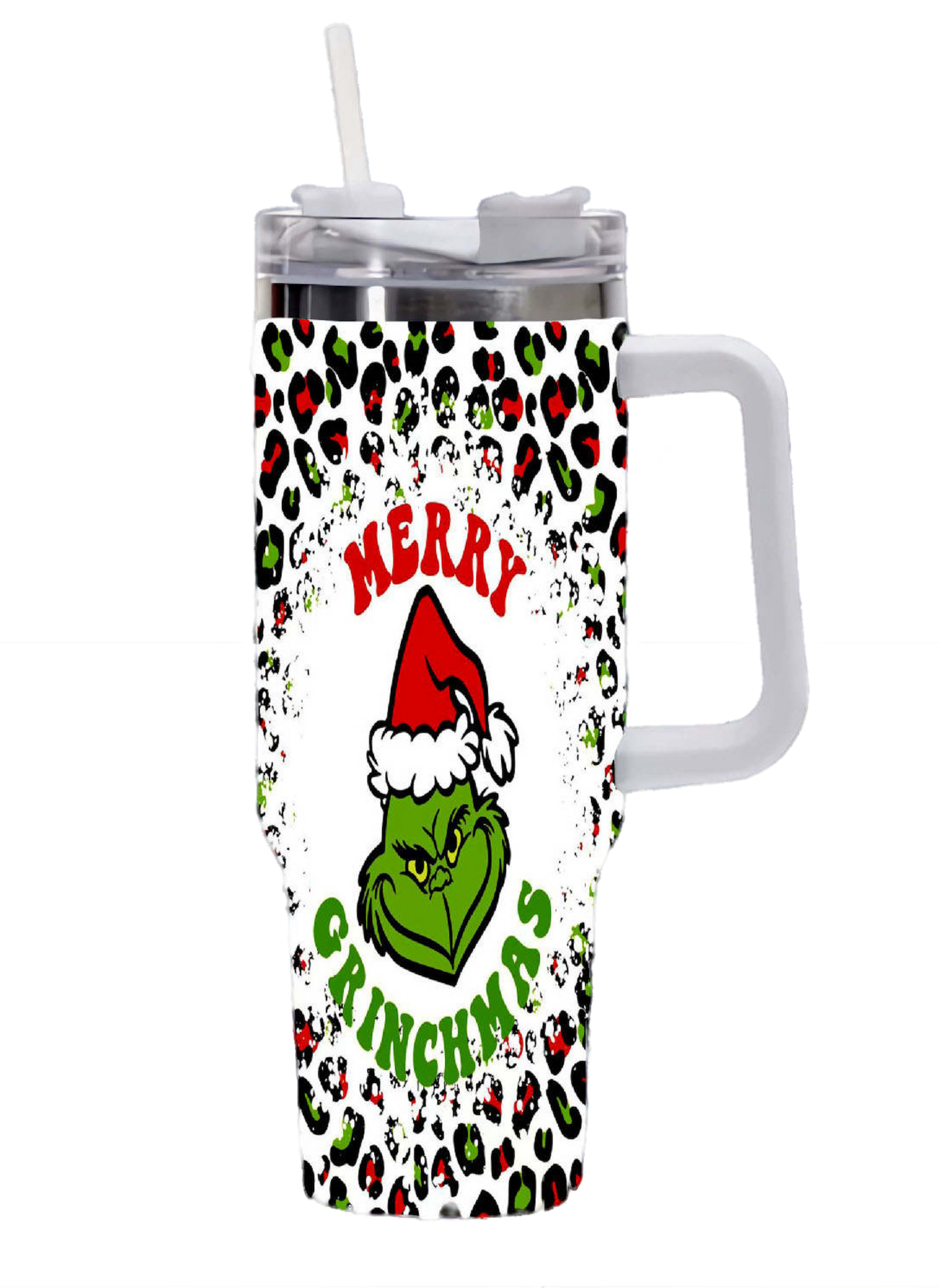 GRINCH 40oz Tumbler with lid and straw. in 2023  Green holiday decor,  Christmas mugs, Christmas spoons