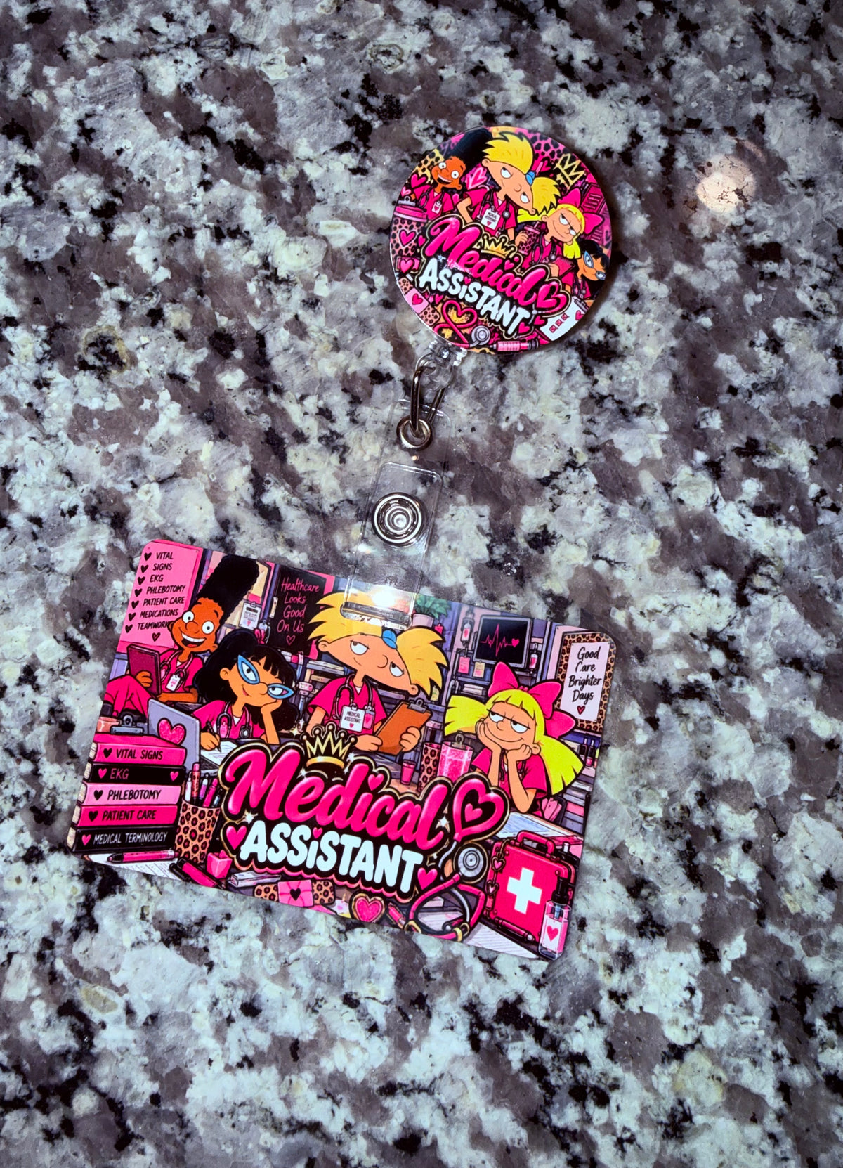 Hey Arnold!-Inspired Medical Assistant Badge Buddy Set