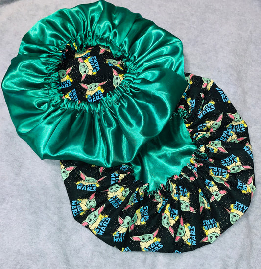 Mommy & Me Yoda Inspired Reversible Satin Bonnet