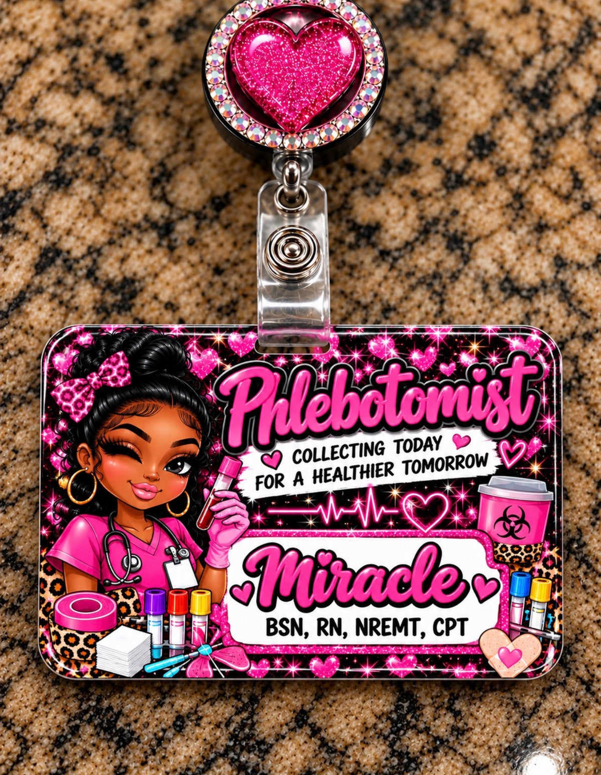 Personalized Phlebotomist Badge Buddy – Double-Sided Custom Name & Credentials